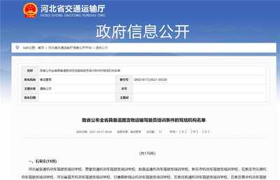 邯郸哪些驾校可以培训道路货运驾驶员?28所全名单来啦!